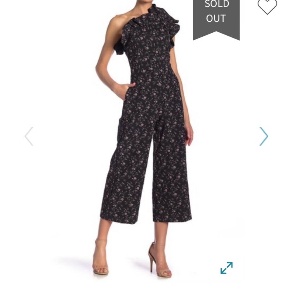 Rebecca Taylor one shoulder ruffle jumpsuit